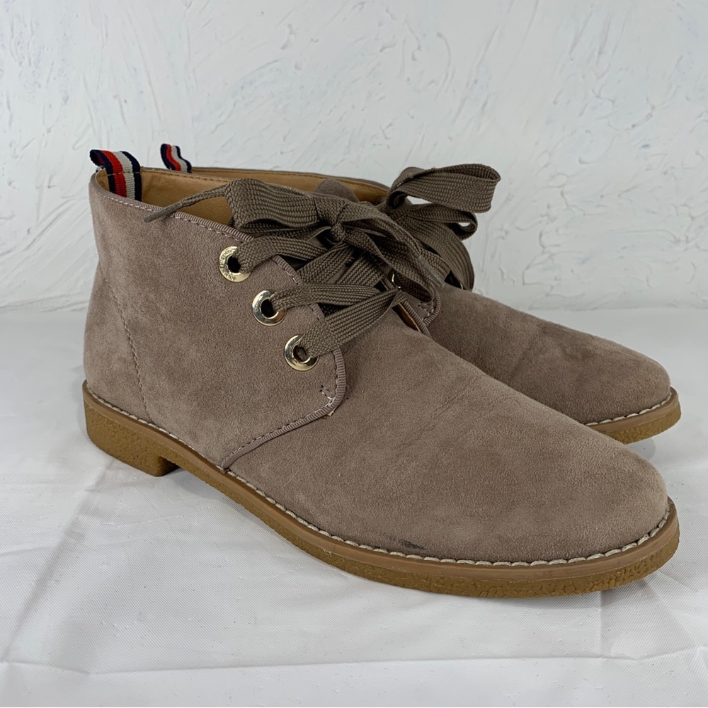 Tommy Hilfiger Womens 7.5 M Balbina Ankle Boots Suede Leather Brown